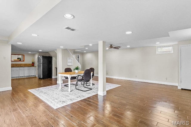 625 Pinebrook Dr, Town And Country, MO 63017 - dining area featuring wood finished floors, baseboards, and recessed lighting