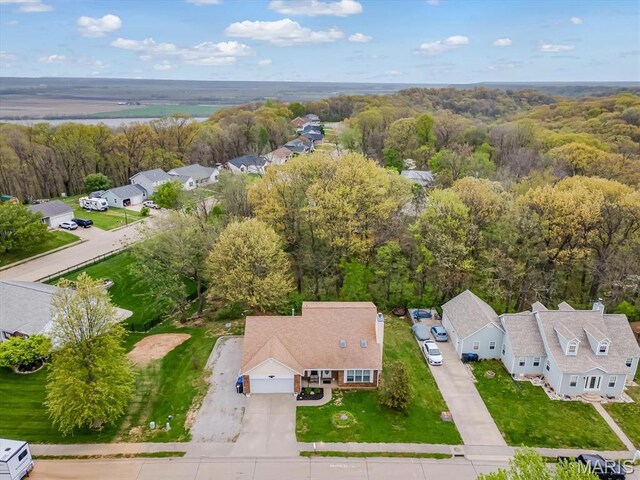 109 Miller Ct, Valmeyer, IL 62295 - aerial view of residential area featuring a forest