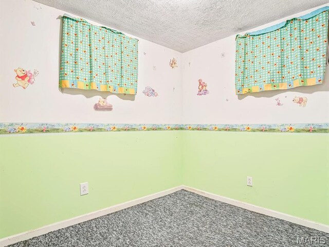 109 Miller Ct, Valmeyer, IL 62295 - unfurnished room featuring a textured ceiling, carpet flooring, and baseboards