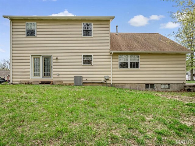 109 Miller Ct, Valmeyer, IL 62295 - back of house with a yard and cooling unit