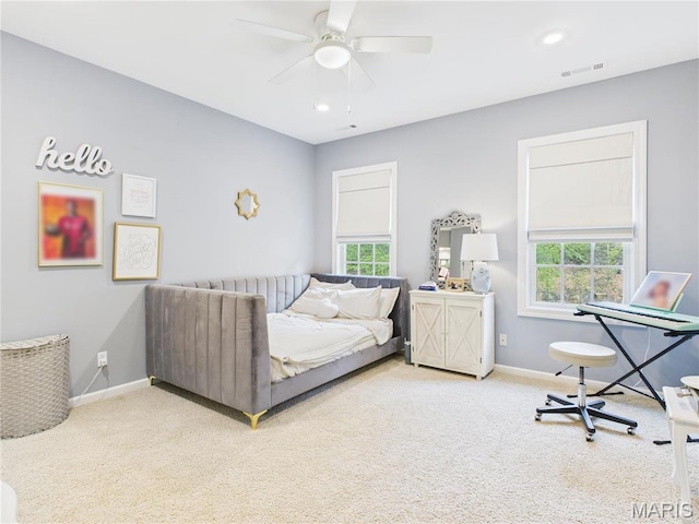 262 Woodland Hill Rd, Poplar Bluff, MO 63901 - carpeted bedroom with baseboards and ceiling fan