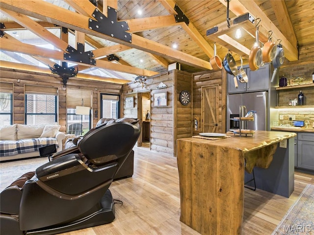 262 Woodland Hill Rd, Poplar Bluff, MO 63901 - office area with wood ceiling and light wood-style flooring