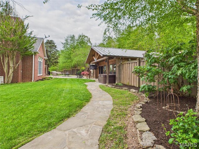 262 Woodland Hill Rd, Poplar Bluff, MO 63901 - view of yard with a patio and a hot tub