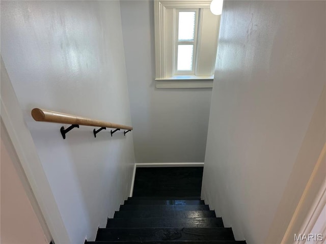 stairs with baseboards