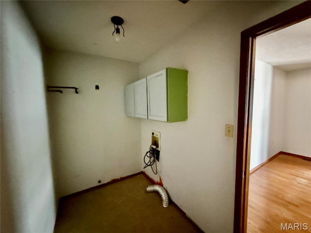 710 Ash St, Greenville, IL 62246 - clothes washing area with cabinet space, washer hookup, and baseboards