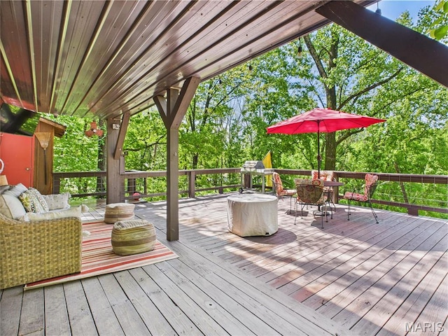 1 Richbark Ln, Van Buren, MO 63965 - wooden deck with outdoor dining area