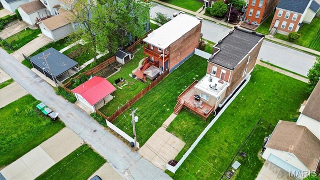 aerial perspective of suburban area