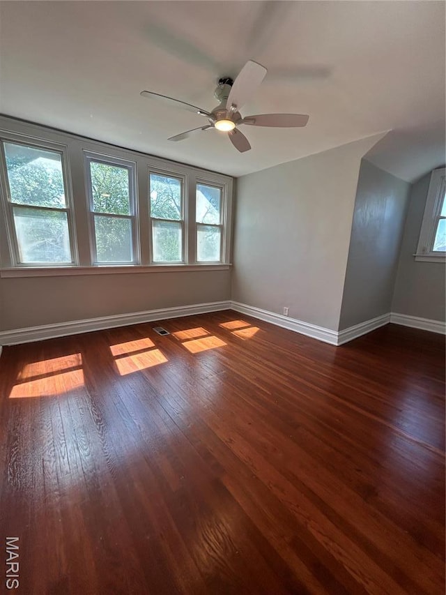 3604 Ridgedale Ave, Saint Louis, MO 63121 - unfurnished room featuring hardwood / wood-style floors, baseboards, and ceiling fan