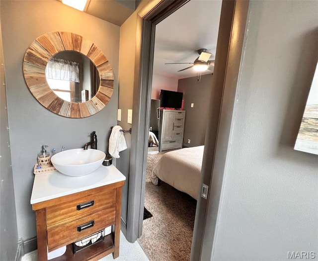 1816 N 22nd St, Springfield, IL 62702 - ensuite bathroom with vanity and ceiling fan