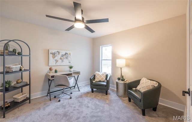204 S 3rd St, De Soto, MO 63020 - carpeted office space with ceiling fan and baseboards
