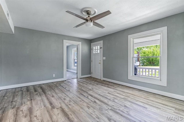608 W Main St, Park Hills, MO 63601 - spare room with ceiling fan, wood finished floors, and baseboards