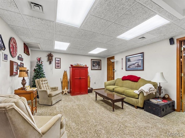 2700 Woods Way, Belleville, IL 62221 - carpeted living room with a drop ceiling