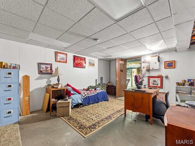 2700 Woods Way, Belleville, IL 62221 - bedroom with concrete floors and a paneled ceiling