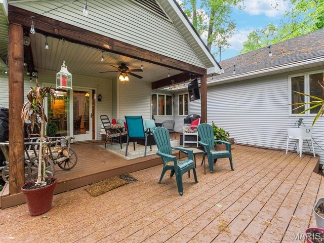 2700 Woods Way, Belleville, IL 62221 - view of patio featuring a wooden deck and ceiling fan