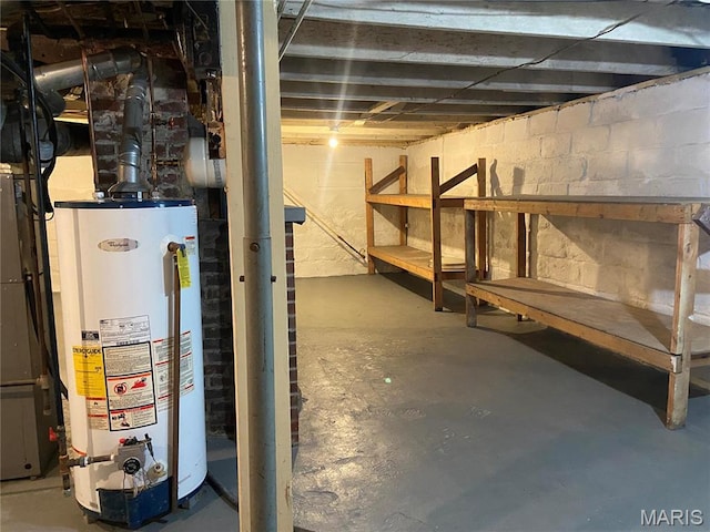 2326 Edwards St, Granite City, IL 62040 - unfinished basement featuring water heater