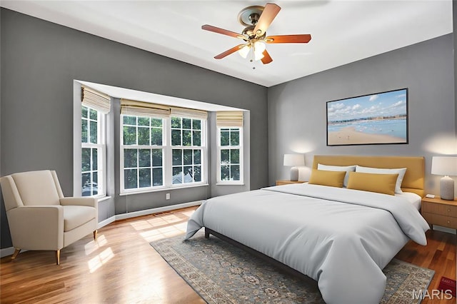1587 Paradise Valley Dr, High Ridge, MO 63049 - bedroom with wood finished floors and ceiling fan