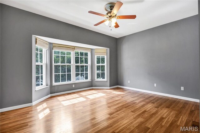 1587 Paradise Valley Dr, High Ridge, MO 63049 - spare room featuring ceiling fan and wood finished floors