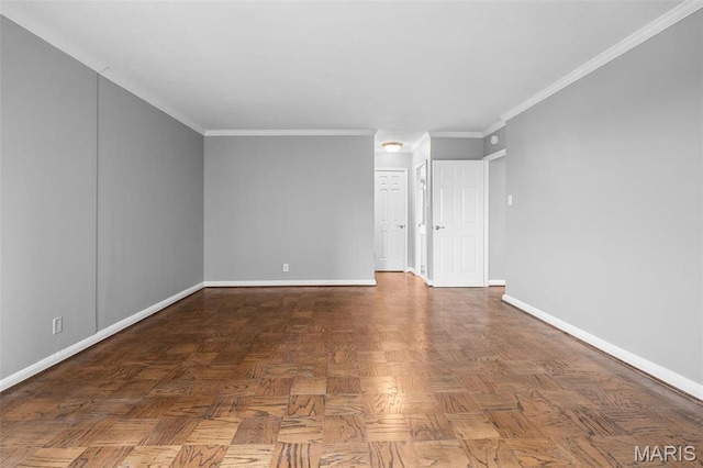 900 S Hanley Rd Unit 7B, Saint Louis, MO 63105 - spare room featuring baseboards and crown molding