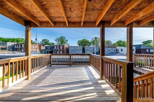 3327 Park Ave, Saint Louis, MO 63104 - wooden deck featuring a residential view