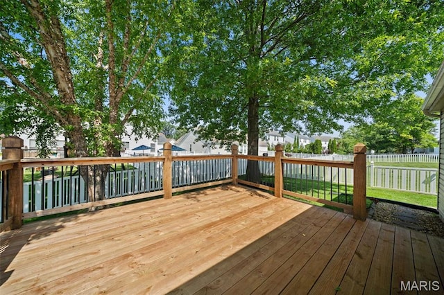 2222 Harborside Dr, Ofallon, MO 63368 - wooden deck featuring a fenced backyard