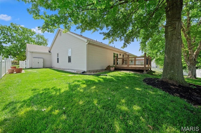 2222 Harborside Dr, Ofallon, MO 63368 - rear view of property with a wooden deck
