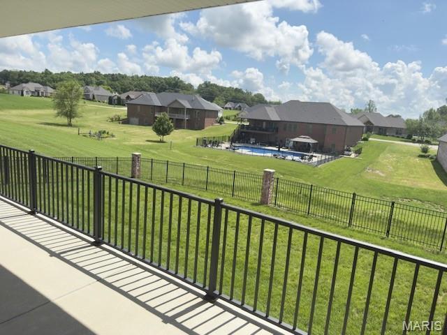 242 Orange Bowl Dr, Cape Girardeau, MO 63701 - balcony featuring a residential view and view of pool area