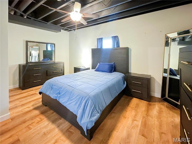 9794 Cedar Dr, Hillsboro, MO 63050 - bedroom featuring light wood finished floors, baseboards, and ceiling fan