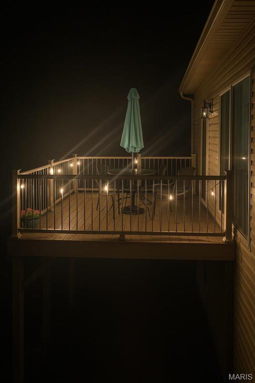 9794 Cedar Dr, Hillsboro, MO 63050 - view of deck at night