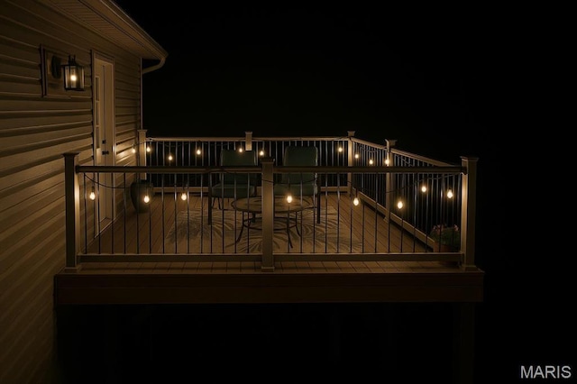 9794 Cedar Dr, Hillsboro, MO 63050 - view of deck at twilight