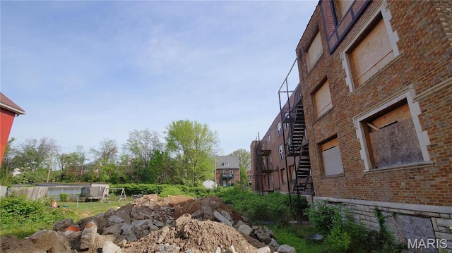 view of yard with stairs