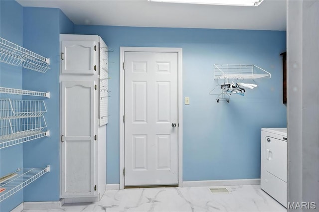 6144 Misty Meadow Dr, House Springs, MO 63051 - washroom featuring washer / clothes dryer and light marble finish floors