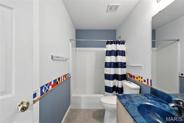 6144 Misty Meadow Dr, House Springs, MO 63051 - bathroom featuring vanity, tile patterned flooring, and shower / bath combo