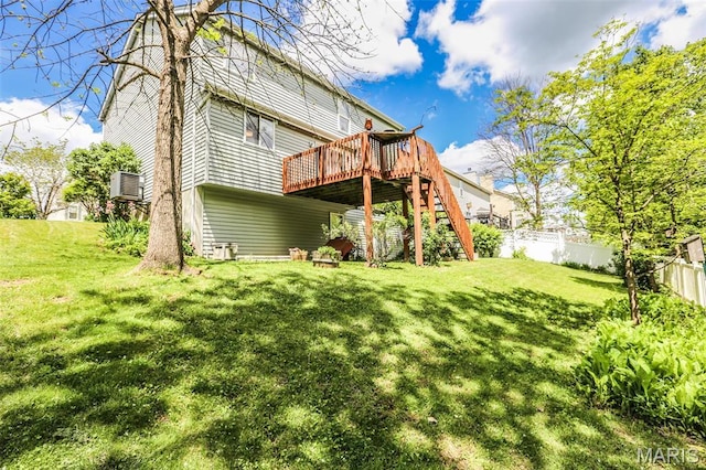 6144 Misty Meadow Dr, House Springs, MO 63051 - rear view of house with stairs and a wooden deck