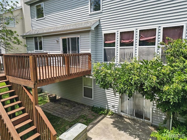 6144 Misty Meadow Dr, House Springs, MO 63051 - rear view of property with stairs and a deck