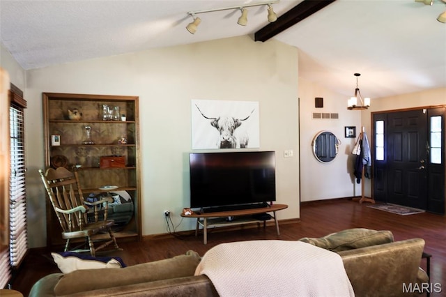 5501 Dober Ln, Saint Louis, MO 63129 - living area featuring baseboards, wood finished floors, and a chandelier