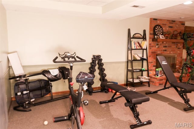 5501 Dober Ln, Saint Louis, MO 63129 - workout area featuring carpet
