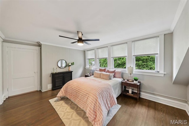 4942 Bonita Ave, Saint Louis, MO 63109 - bedroom featuring ornamental molding, multiple windows, wood-type flooring, and baseboards