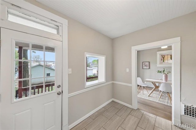 4942 Bonita Ave, Saint Louis, MO 63109 - entryway with baseboards and light wood finished floors