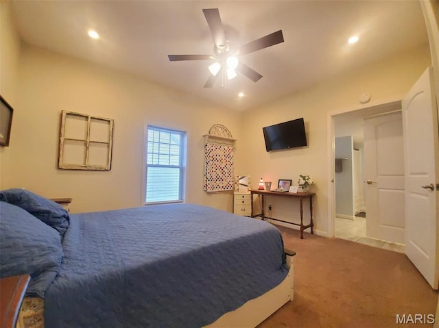 511 Grant St, Canton, MO 63435 - bedroom featuring carpet flooring, a ceiling fan, recessed lighting, and baseboards
