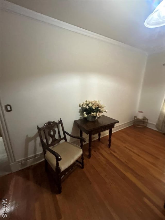 6278 Cates Ave, Saint Louis, MO 63130 - living area with wood finished floors and ornamental molding