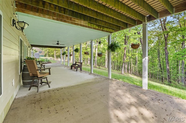102 Timber Ln, Farmington, MO 63640 - view of patio / terrace featuring ceiling fan