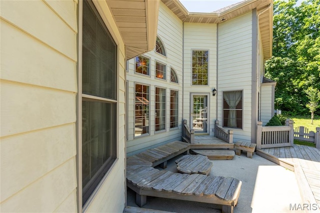 1025 Cobblestone Dr, Rolla, MO 65401 - view of patio featuring a wooden deck