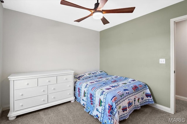6 Bradley Ct, Troy, IL 62294 - bedroom featuring carpet flooring, baseboards, and a ceiling fan