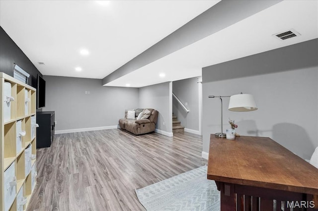 6 Bradley Ct, Troy, IL 62294 - office featuring wood finished floors, baseboards, and recessed lighting