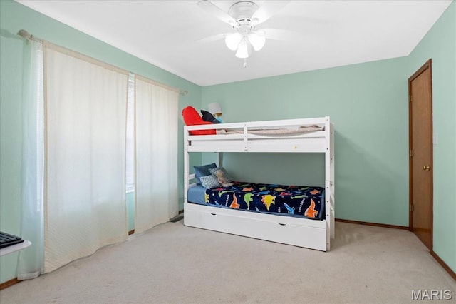 1138 Illini Dr, Ofallon, IL 62269 - bedroom with carpet flooring, a ceiling fan, and baseboards
