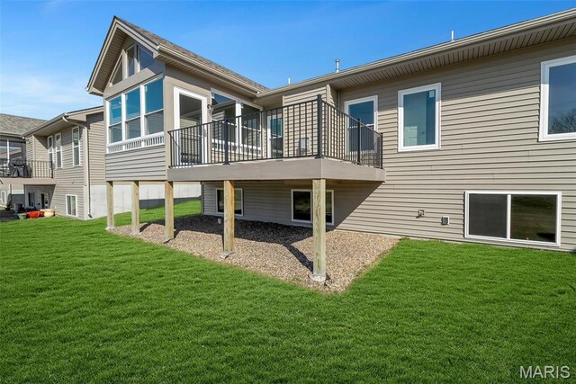 116 Dardenne Place Dr, Dardenne Prairie, MO 63368 - back of property with a yard and a wooden deck