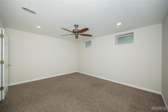 1040 Carroll St Unit 6, Saint Louis, MO 63104 - carpeted empty room featuring ceiling fan, recessed lighting, and baseboards