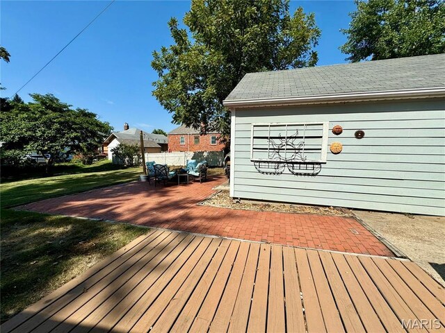 149 N Elizabeth Ave, Saint Louis, MO 63135 - wooden terrace featuring a patio area