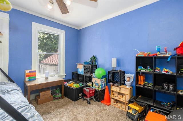 7434 Gayola Pl, Saint Louis, MO 63143 - bedroom with carpet flooring and a ceiling fan