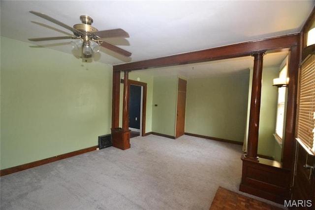 103 N Delaware Ave, Belleville, IL 62221 - unfurnished room with carpet, a ceiling fan, and baseboards